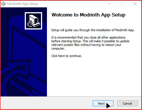 Modrinth App Windows installer running